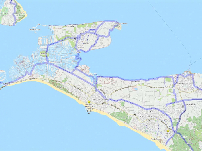 Carte des pistes cyclables | Île de Ré | Cycland
