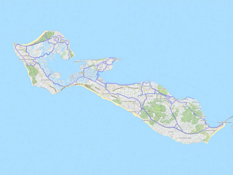 Carte des pistes cyclables | Île de Ré | Cycland